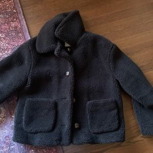 zara fleece textured jacket